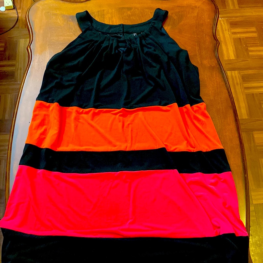 Black, orange and pink color block
